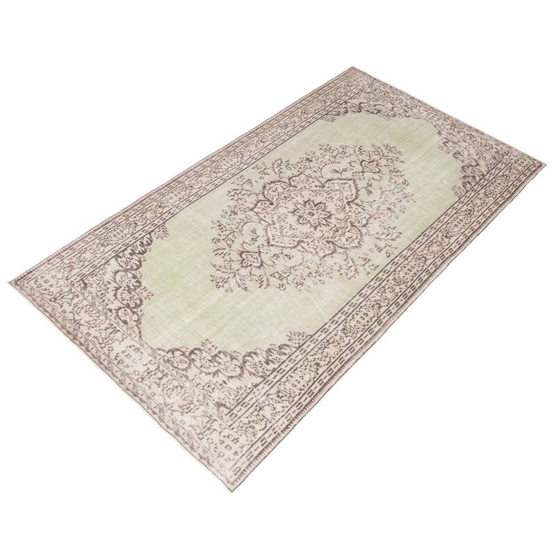 ECARPETGALLERY Hand-knotted Color Transition Light Green Wool Rug - 5'8 x 9'3