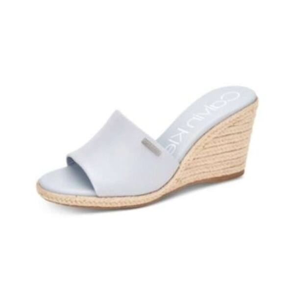 Shop Calvin Klein Womens Britta Leather Open Toe Casual Platform