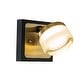 preview thumbnail 12 of 15, Modern Square Black and Brass Integrated LED Wall Sconce with White Acrylic Shade Adjustable Head Bathroom Vanity Light