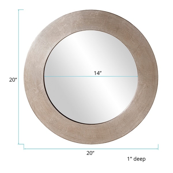 Allan Andrews Champagne Round Wood Framed Hedge Wall Mirror - Silver