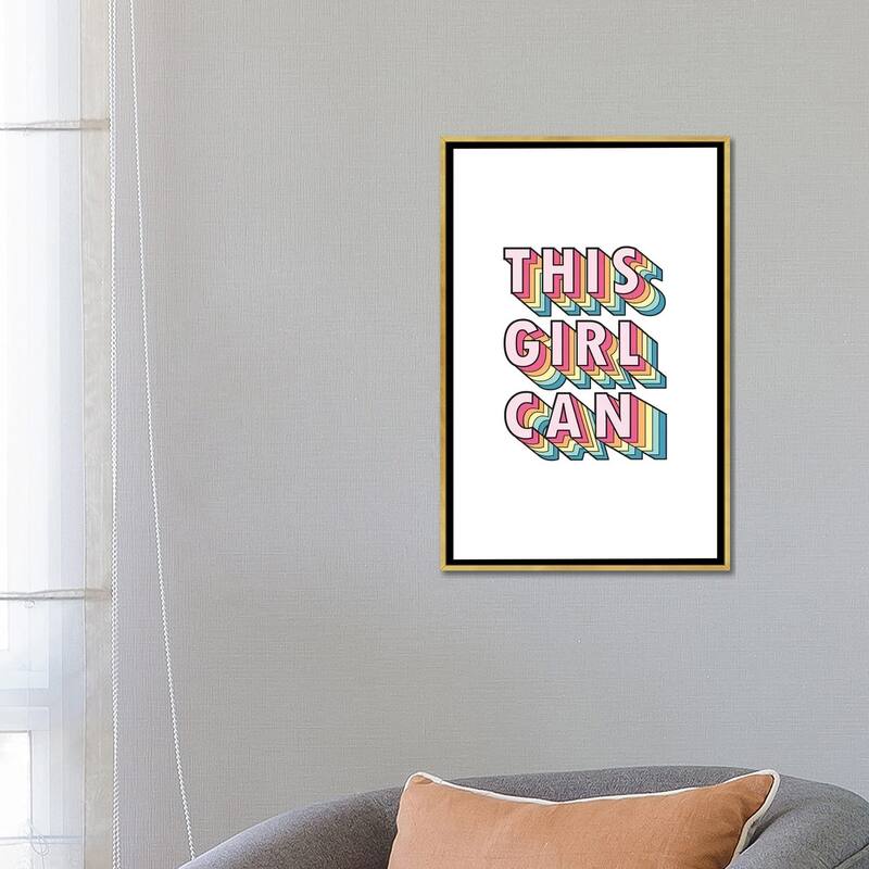 iCanvas "This Girl Can" by Emanuela Carratoni Framed Canvas Print
