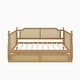preview thumbnail 34 of 40, Wooden Rattan Daybed with 2 Drawers or Trundle