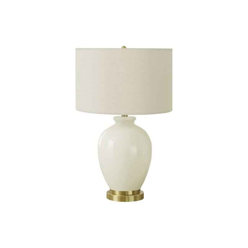 Ceramic Table Lamp 26 Inch Height with Linen Shade 3 Way Switch