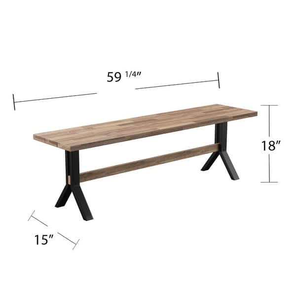 SEI Furniture Shenley Weather-Resistant Contemporary Natural Wood Bench