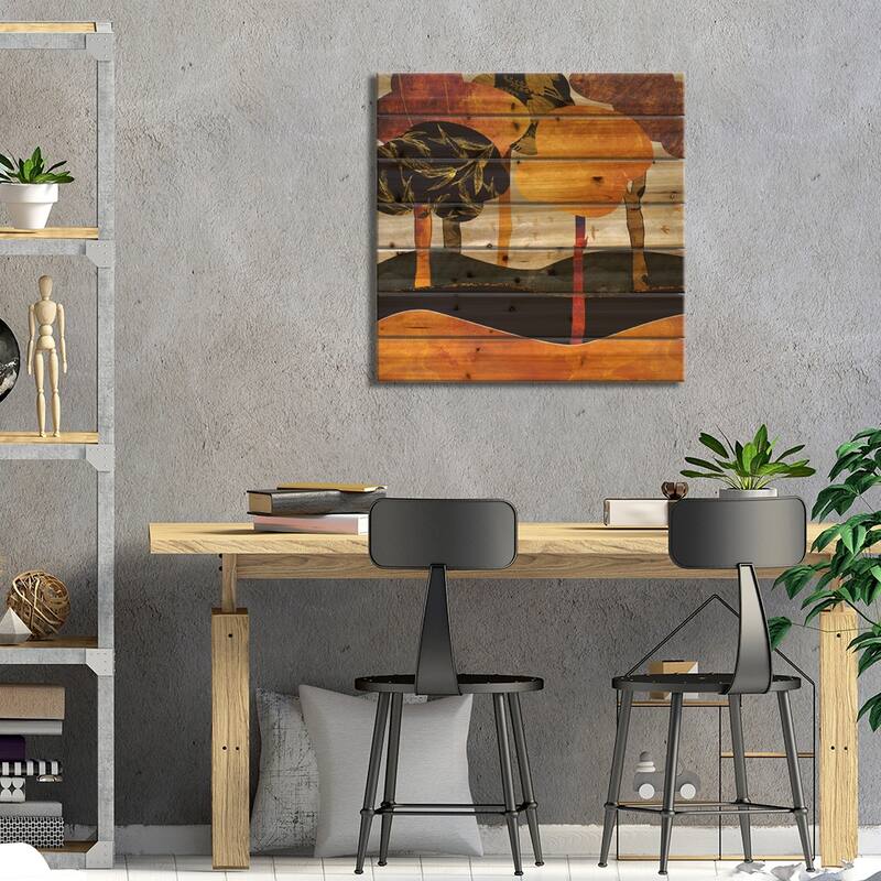 Metallic Forest Print On Wood by SpaceFrog Designs - Multi-Color