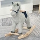 preview thumbnail 8 of 8, Kids Rocking Horse for Toddler 3-5, Plush Ride on Horse Wooden Rocker with Realistic Sounds, Gray - Light Gray