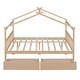 preview thumbnail 21 of 47, Wooden House Bed With Drawers