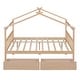 preview thumbnail 20 of 19, Full Size Wooden House Bed with Drawers Storage Bed for Kids, Teens, Girls, Boys Upholstered Platform Bed Easy Assembly