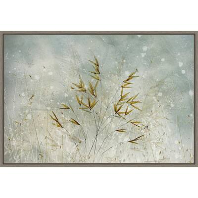 Wintertime Leaves by Nel Talen (23 x 16 in.), Framed Canvas Wall Art Print - Sylvie Greywash