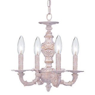 Paris Market 4 Light Antique White Mini Chandelier - 13.5'' W x 14'' H