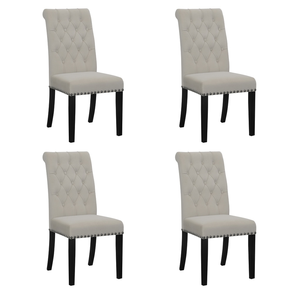 KACEY Straight Back Style LUCKY Upholstered Fabric Dining Chair with Spring  Seating, Espresso legs (Set of 2) - Bed Bath & Beyond - 16150856