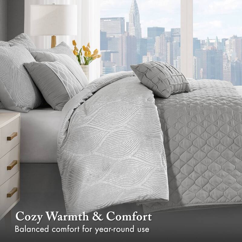 Madison Park Nocturne 10 Piece Jacquard Comforter Set