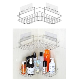 Bath Bliss Suction Cup Bathroom Corner Shelf Basket in Chrome - 8.19 x  8.19 x 2.76 - Bed Bath & Beyond - 34654907