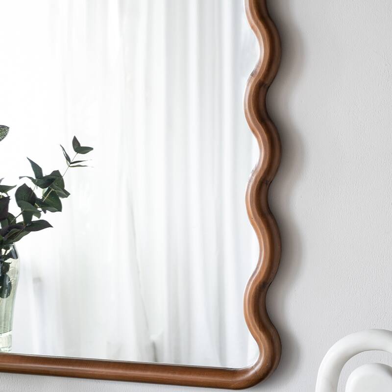 30x1.5x55" Arch Wood Mirror with Unique Frame