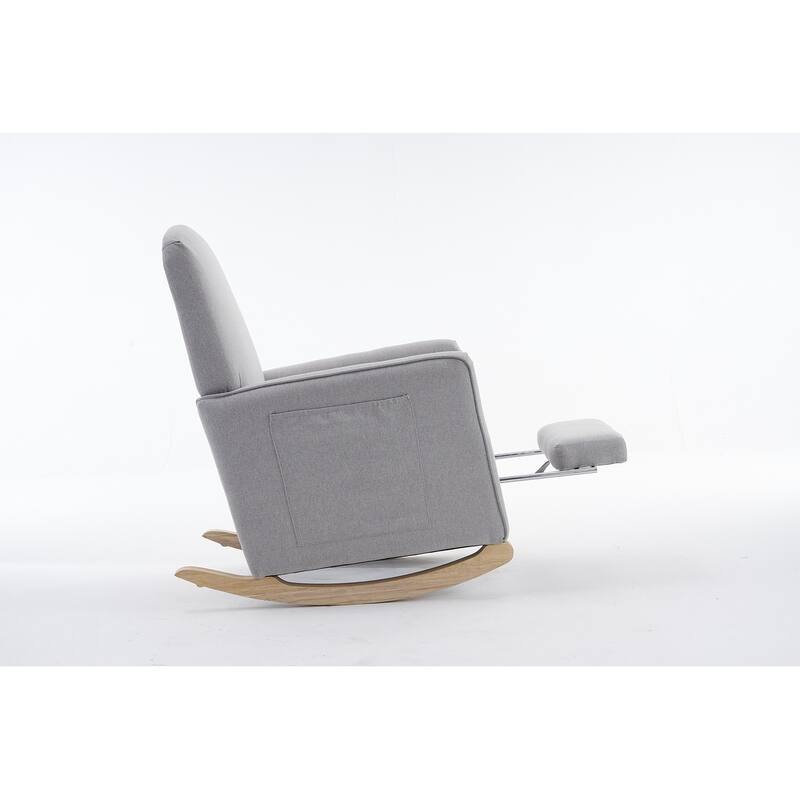 Nursery Rocking Chair With Adjustable Footrest