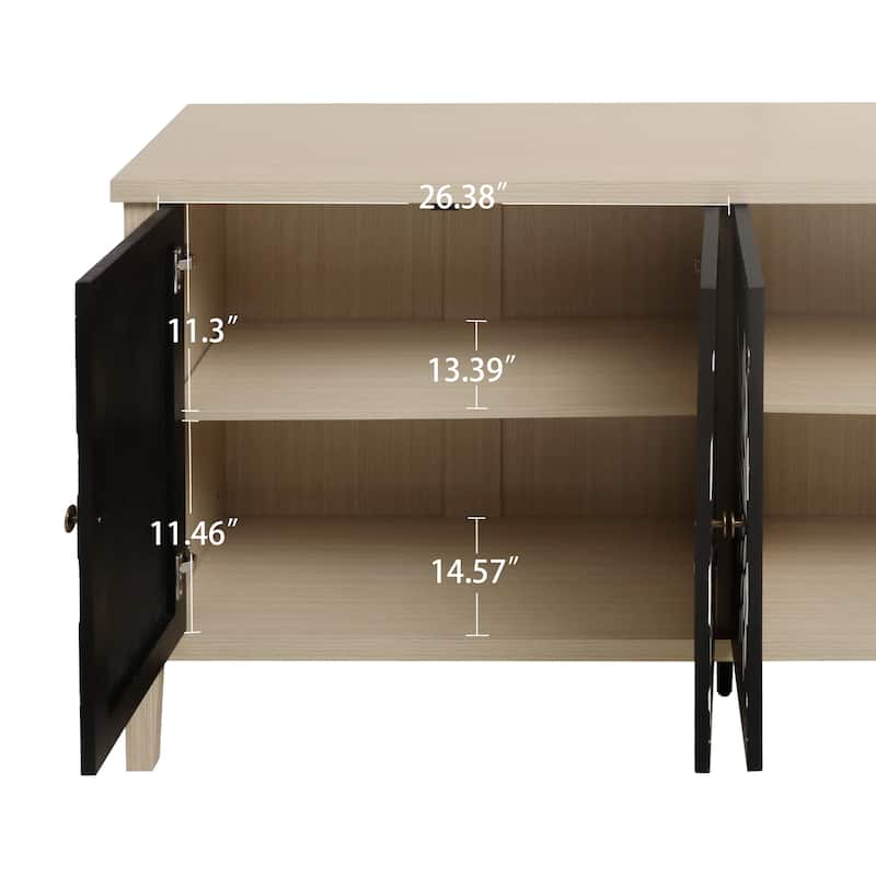 Sideboard Buffet Cabinet, Storage Cabinet with Storage,Modern Storage Cabinet with 4 Doors & Adjustable Shelves
