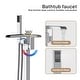 preview thumbnail 3 of 5, Freestanding Bathtub Faucet, Floor-Mount Tub Filler Chrome