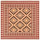SAFAVIEH Veranda Eyvor Indoor/ Outdoor Waterproof Patio Backyard Rug - 5'3" x 5'3" Square - Red/Natural