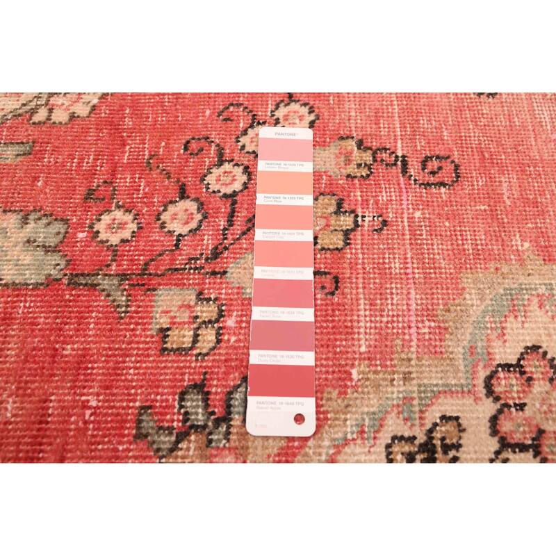 ECARPETGALLERY Hand-knotted Antalya Vintage Light Red Wool Rug - 6'7 x 9'6