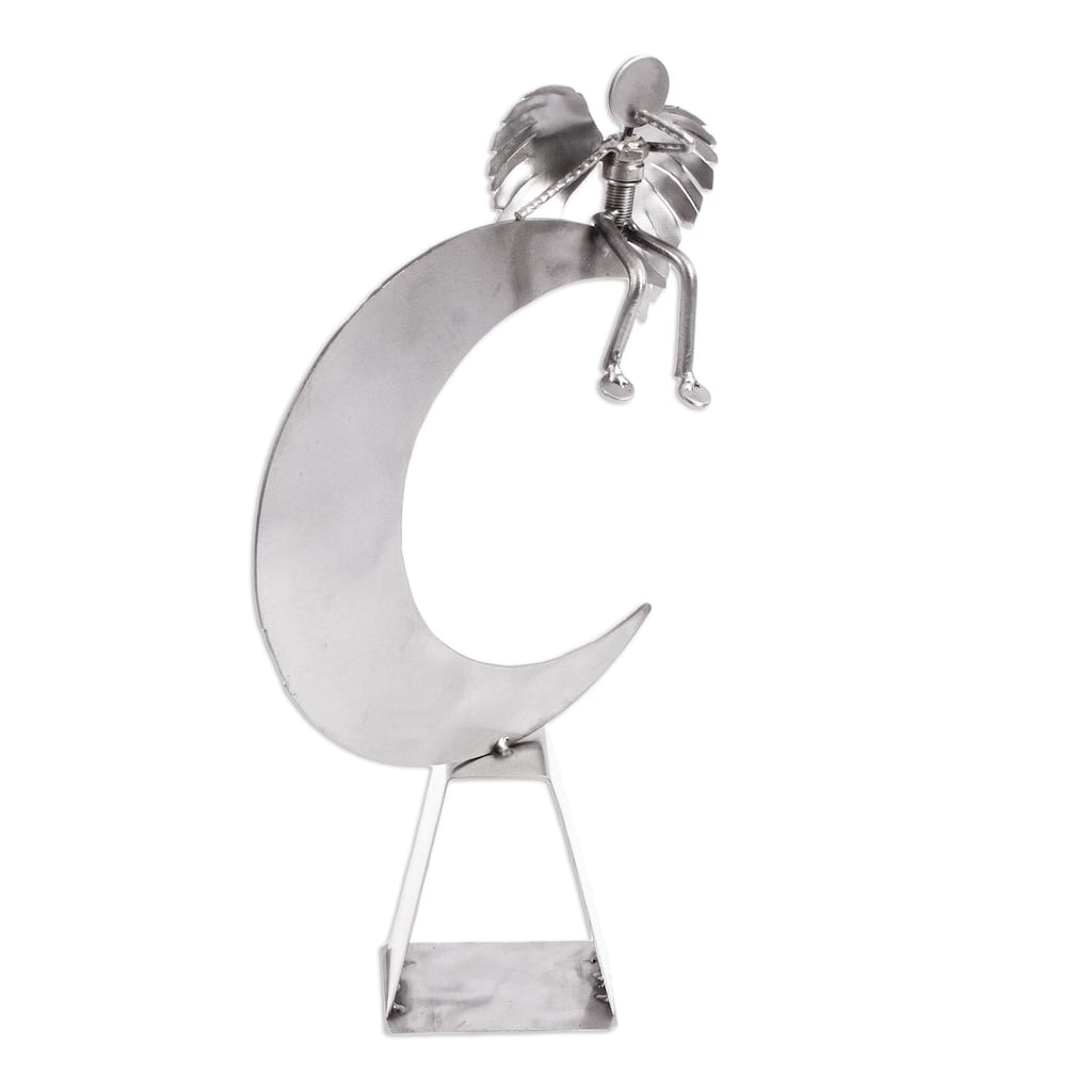 Novica Handmade Angel On High Recycled Auto Parts Sculpture