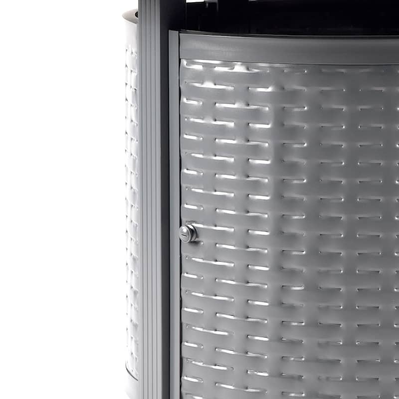 Round 34 in. x 34 in. Aluminum Propane Fire Pit Table with Glass Beads, Two Covers, Lid, 37,000 BTUs - N/A