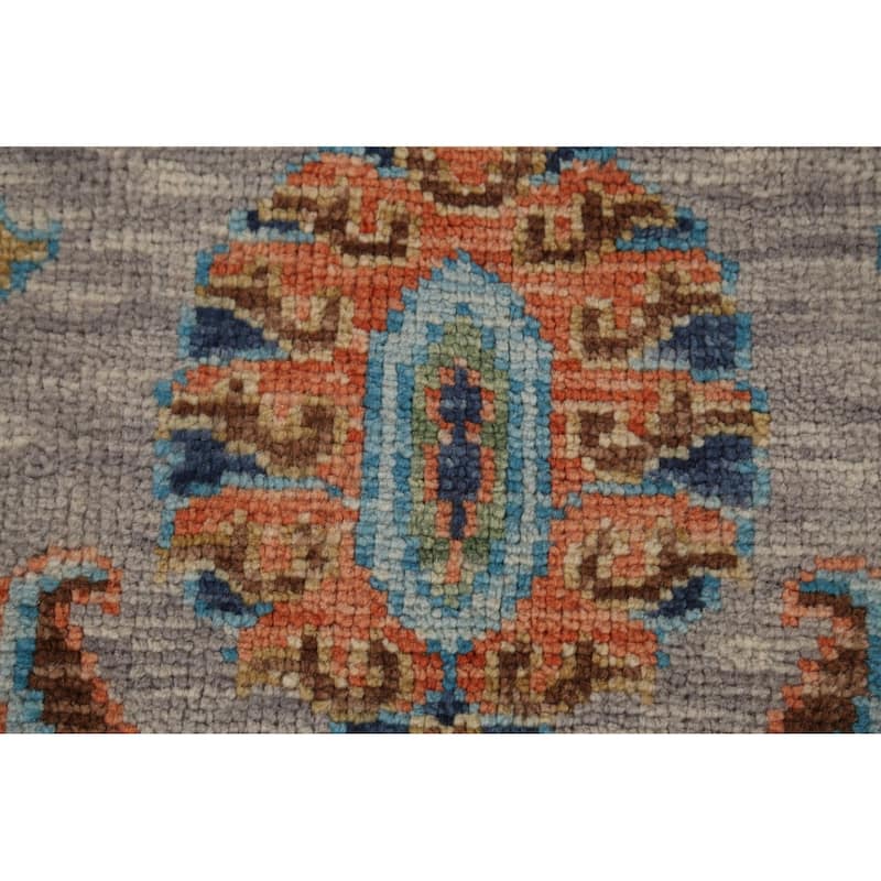 Floral Oushak Indian Area Rug Hand-Knotted Wool Carpet - 8'9" x 12'1"