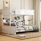 preview thumbnail 41 of 50, Twin XL over Queen/Full XL over Queen Bunk Bed with Storage Cabinets and USB Ports, Solid Wood Bunk Bedframe w/ Storage Shelves