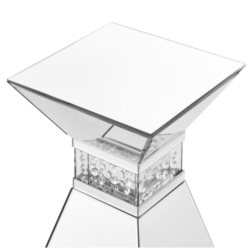 12 inch Crystal End Table in Clear Mirror Finish