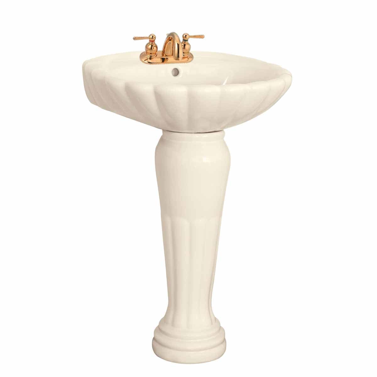 Deluxe Clic Pedestal Sink Off White Bathroom Centerset Faucet Holes Deluxe Clic Pedestal Sink Off White Bathroom Centerset Faucet Holes