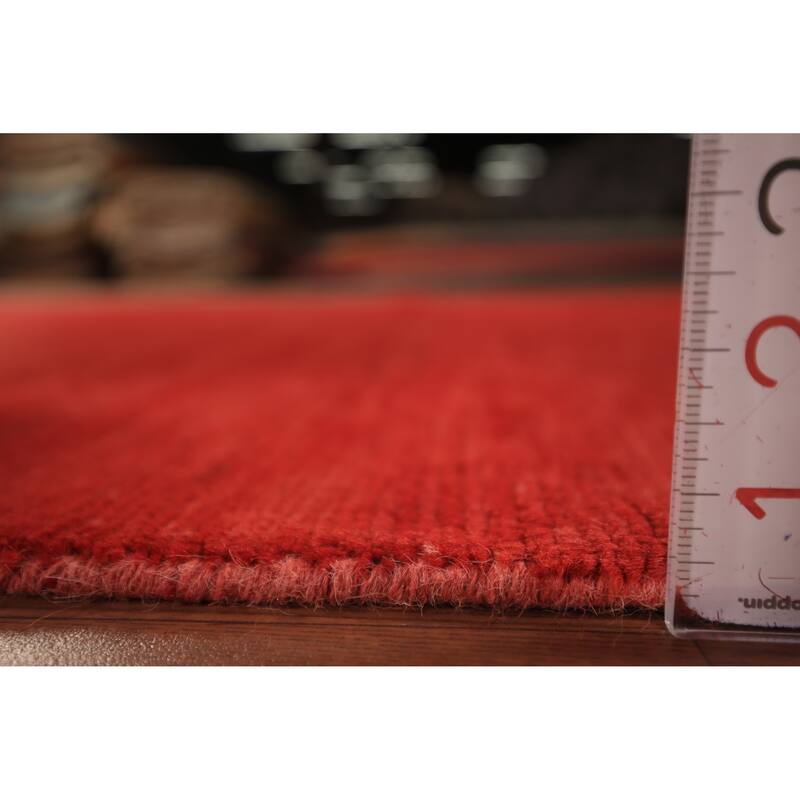 Modern Red Gabbeh Oriental Area Rug Handmade Wool Carpet - 5'5" x 7'5"
