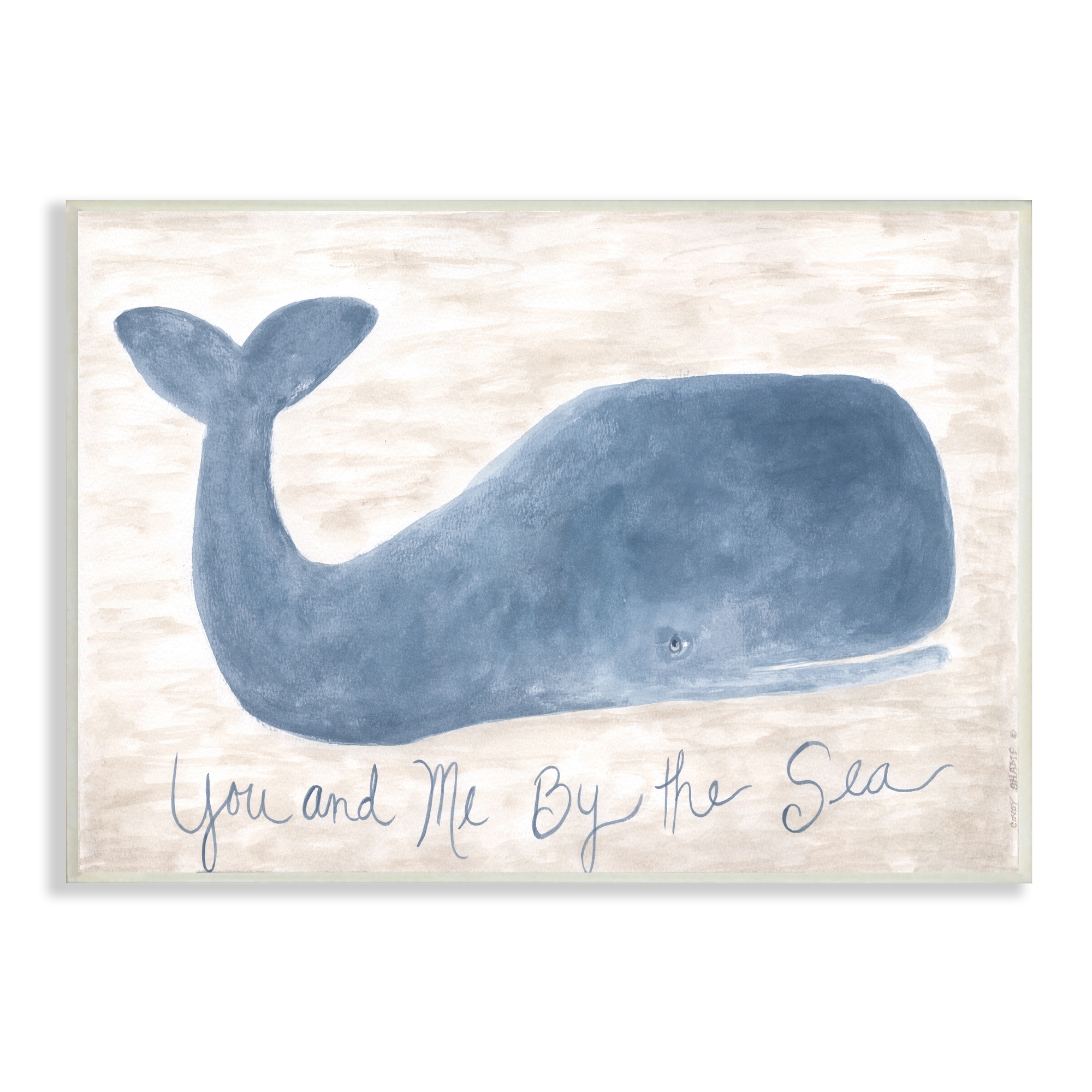 Stupell You Me By Sea Quote Nautical Traditional Blue Whale-image