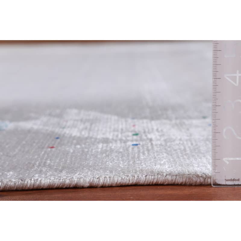 Hand Knotted Oriental 100% Wool Carpet Tribal Stripe Greys & Charcoal Gabbeh Area Rug - 12' 0'' X 9' 2''