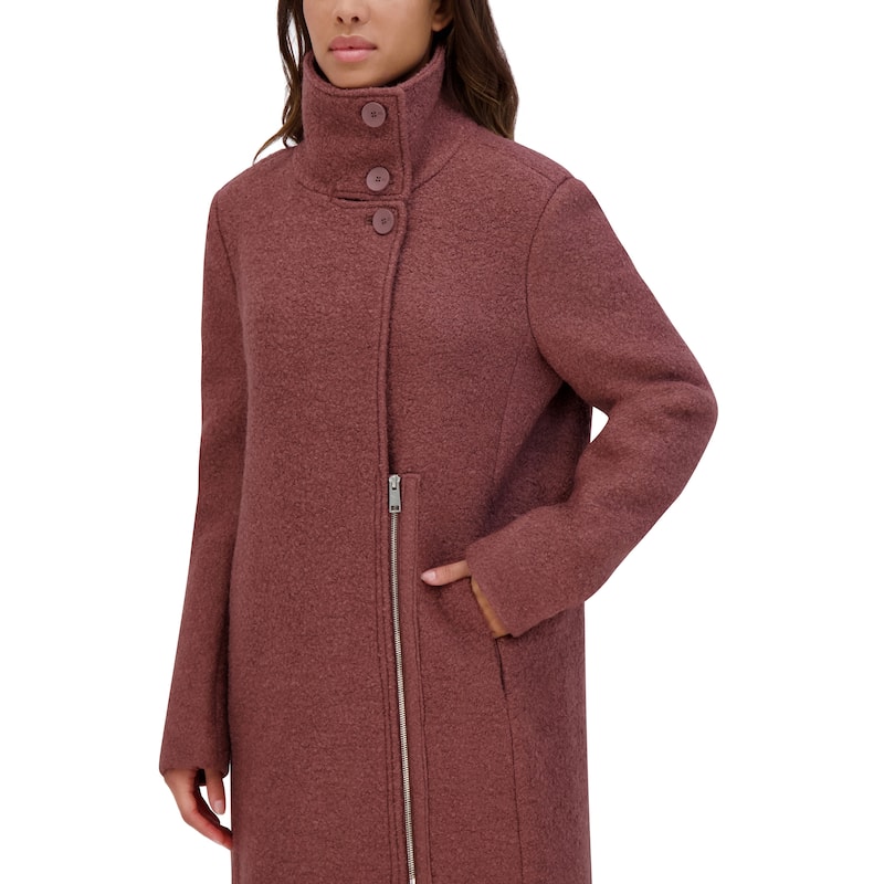 Andrew Marc Geller Wool Blend Asymmetrical Zip Coat