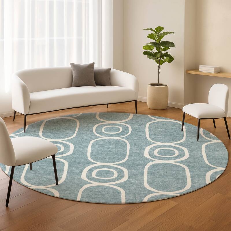 Machine Washable Indoor/ Outdoor Modern Vibe Chantille Rug