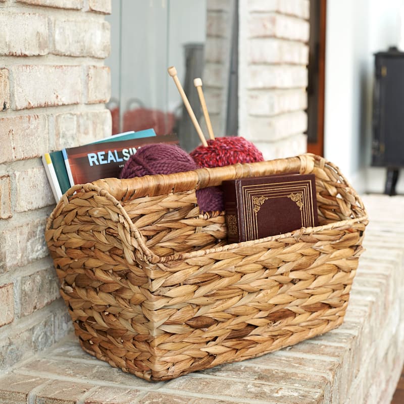 Household Essentials Water Hyacinth Wicker Magazine Basket
