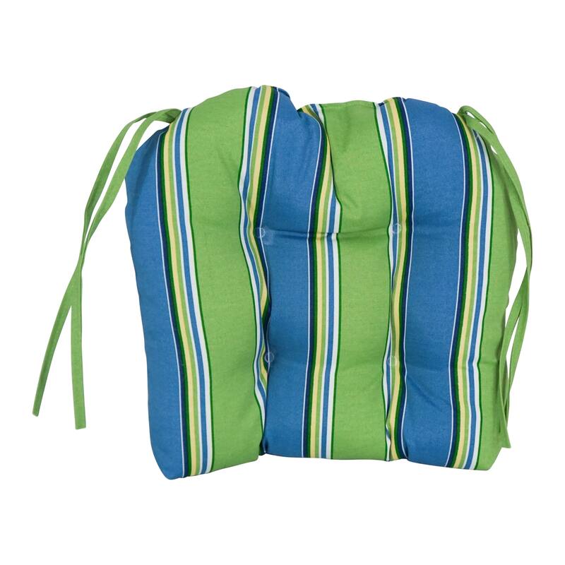 16-inch Rounded Back Tufted Indoor/ Outdoor Chair Cushions (Set of 2) - 16"