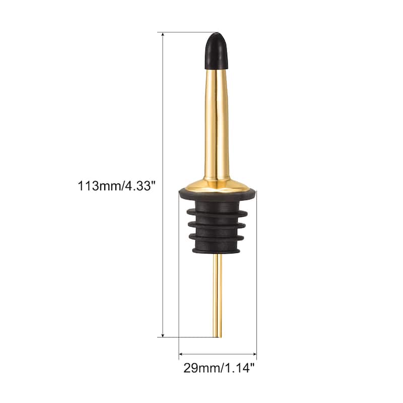 6pcs Stainless Steel Liquor Pourer Flow Wine Bottle Pour Spout, Gold