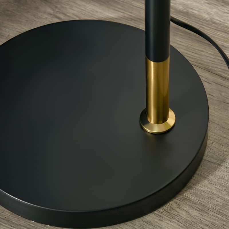 HOMCOM Arc Floor Lamp, Standing Reading Light, with Adjustable Lampshade, and Round Base for Living Room, Office, or Bedroom