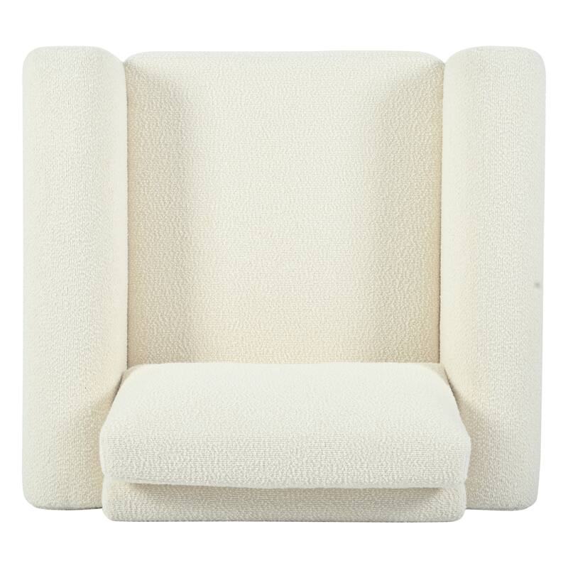 Modern Bouclé Upholstered Accent Chair - Ideal for Living Room, Bedroom & Office, with Sturdy Support and Luxurious Comfort