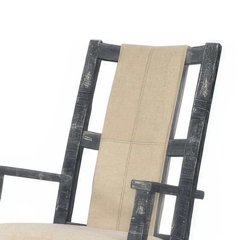 Rena Rocking Chair, Cushion Seat and Back, Black Mahogany Mindy Wood