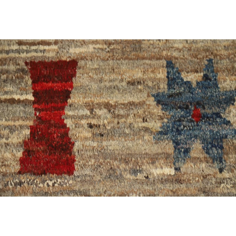 Geometric Moroccan Oriental Area Rug Hand-Knotted Wool Carpet - 5'8" x 7'6"