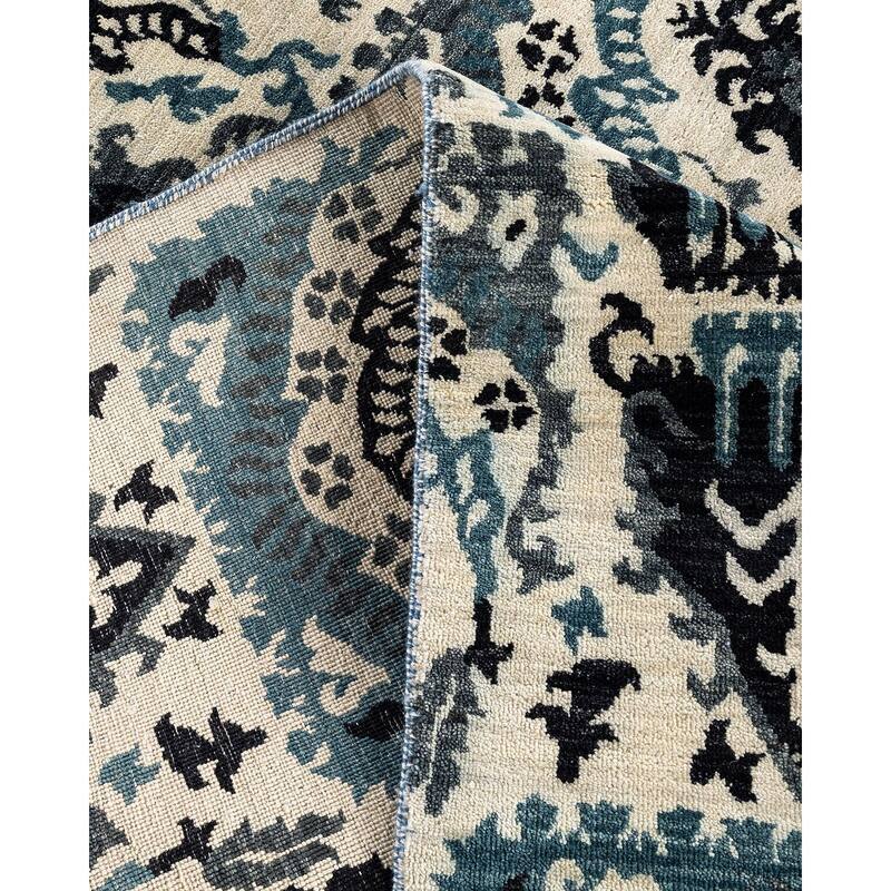 Ikat One-of-a-Kind Hand-Knotted Area Rug - Beige, 8' 1" x 10' 1" - 8' 1" x 10' 1"