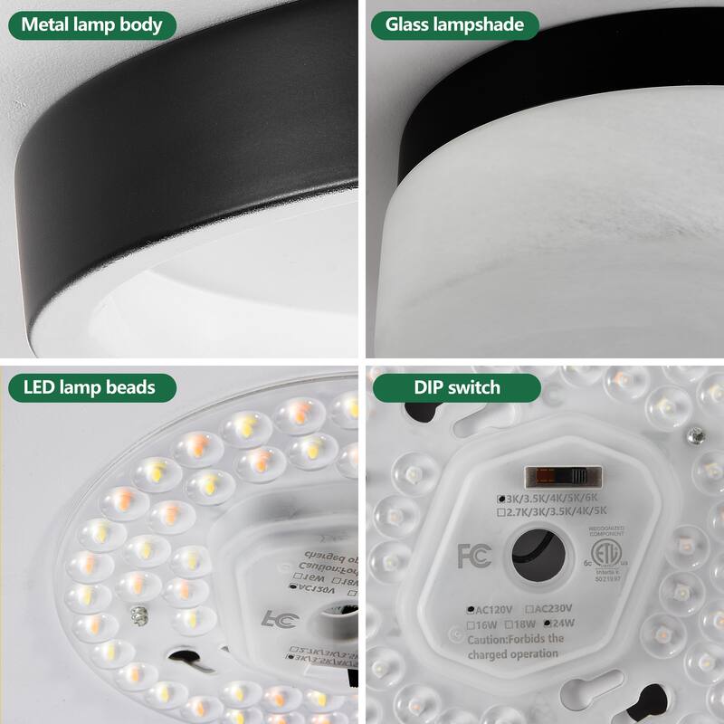 12 Inch LED Ceiling Light, 24W Flush Mount Ceiling Light,Round Low Profile Ceiling Lights for Bedroom, Living Room