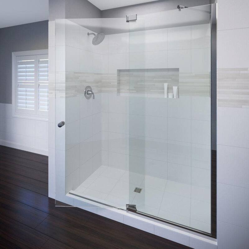 Basco Cantour 76" High x 60" Wide Pivot Frameless Shower Door with