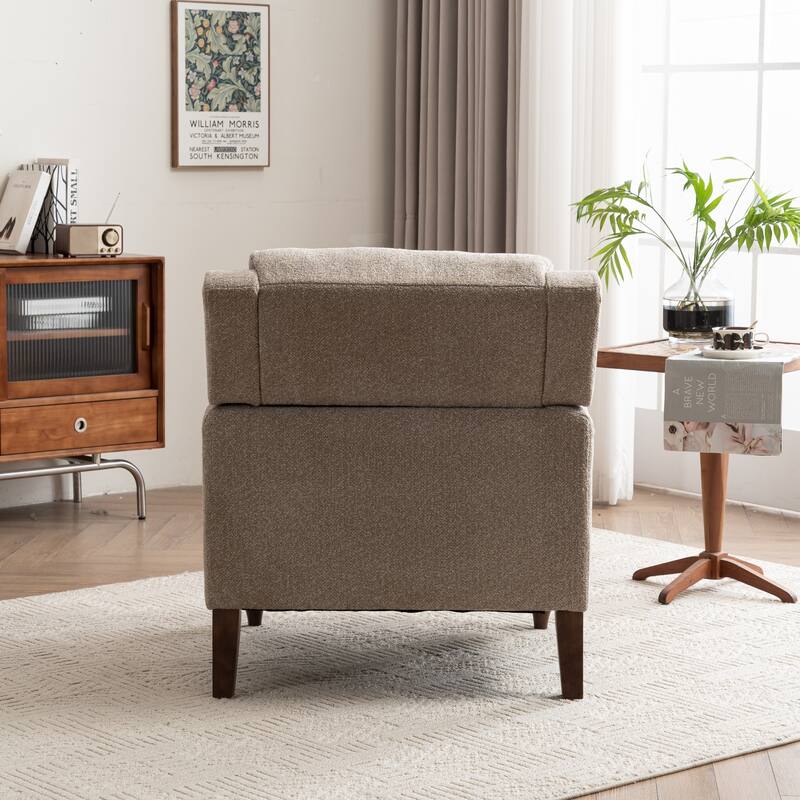 Upholstered Armchair With Wood Legs, Accent Chair
