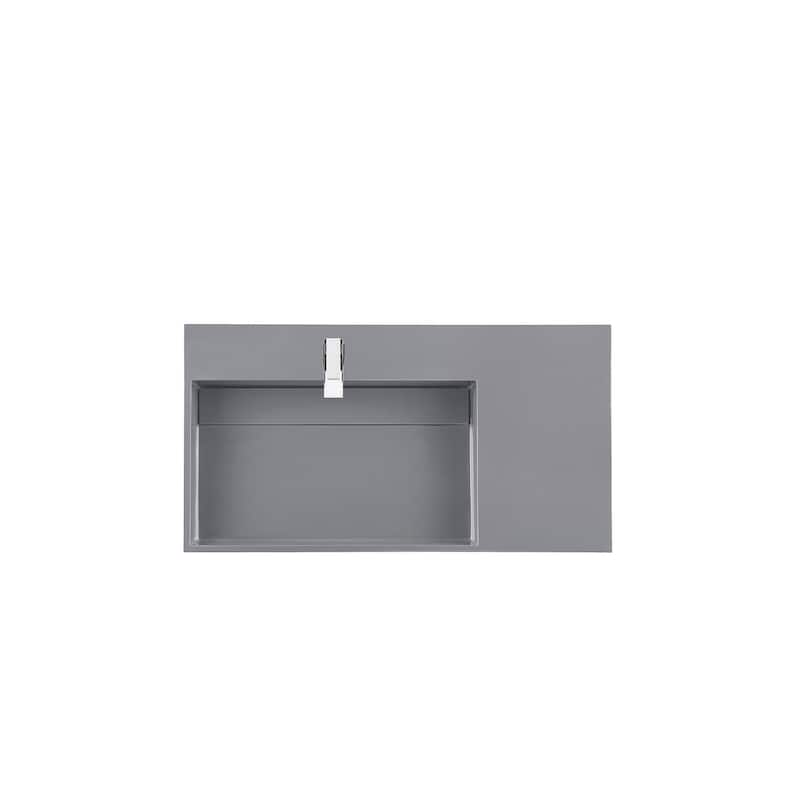 James Martin Vanities Linear 36" Single Vanity, Glossy White - 35.50 x 18.75 x 34.50