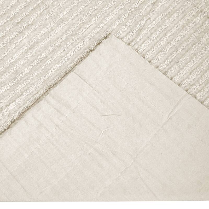 Better Trends Jullian Bold Stripes Design 100% Cotton Tufted Shams Machine Washable Tumble Dry