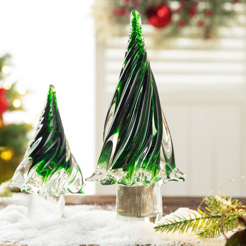 Glitzhome Table Decor Glass Christmas Tree