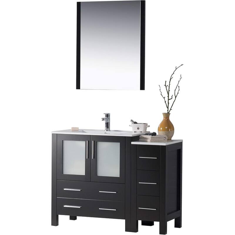 Blossom Sydney 42 Inch Solid Wood Bathroom Vanity with Sink & Cabinet - Espresso - Espresso Finish