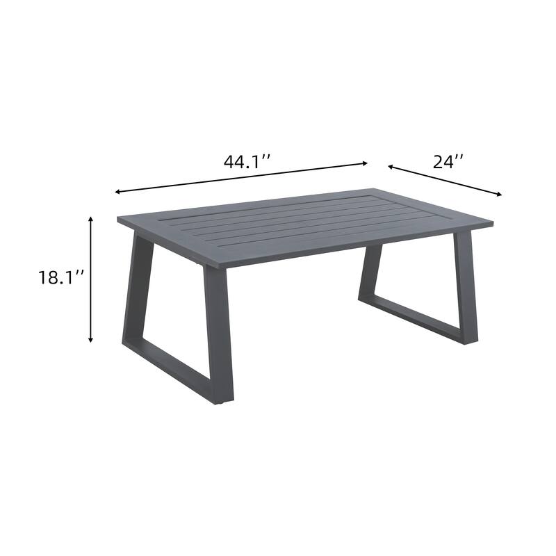 5-Piece Outdoor Patio Conversation Set with Gray Cushions